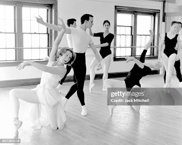 Prima ballerina Alexandra Danilova leading a Harkness Ballet rehearsal at Watch Hill, 1964.