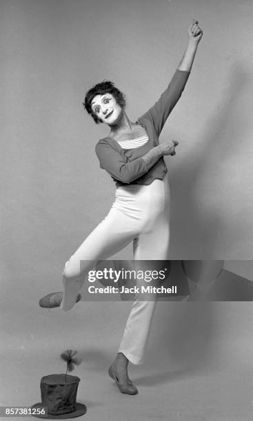 French actor and mime Marcel Marceau as "Bip the Clown" in New York City, March 1973. .