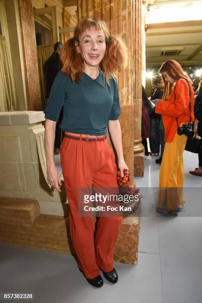 Julie Depardieu attends the Agnes B. Show as part of the Paris Fashion Week Womenswear Spring/Summer 2018 on October 3, 2017 in Paris, France.