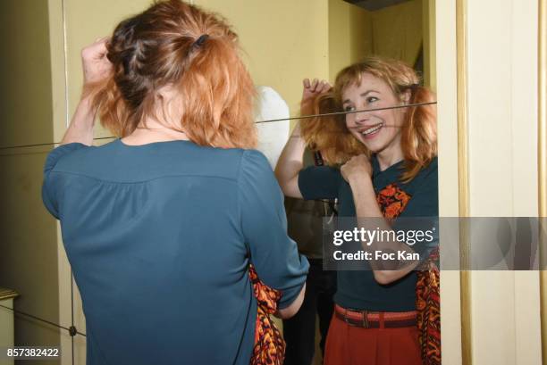 Actress Julie Depardieu attends the Agnes B. Show as part of the Paris Fashion Week Womenswear Spring/Summer 2018 on October 3, 2017 in Paris, France.