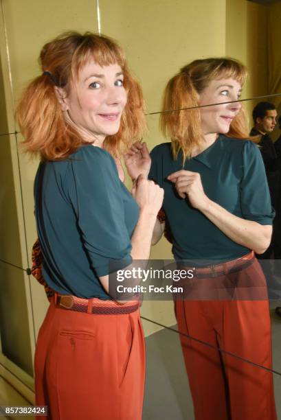 Actress Julie Depardieu attends the Agnes B. Show as part of the Paris Fashion Week Womenswear Spring/Summer 2018 on October 3, 2017 in Paris, France.