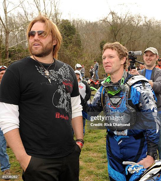 Recording Artist James Otto and Recording Artist/Host Craig Morgan at The Craig Morgan Charity Events motocross ride at The Chigger Run on March 31,...