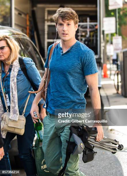 Actor Spencer Treat Clark is seen on set of 'Glass', a sequel to M. Night Shyamalan's thriller Unbreakable on October 3, 2017 in Philadelphia,...