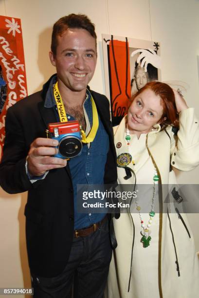 Louis Marie de Castelbajac and Irina Rasquinet attend the "Lignee" by jean Charles de Castelbajac Father an sons hosted by Fujifilm X Instax Launch...