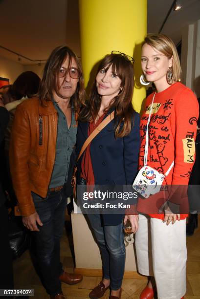 Musicians Pierre Emery, Gil Lesagefrom Ultra Orange band and Pauline de Drouas attend the "Lignee" by jean Charles de Castelbajac Father an sons...