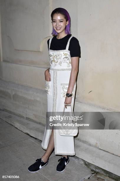 Irene Kim attends the Chanel "Code Coco" Watch Launch Party as part of the Paris Fashion Week Womenswear Spring/Summer 2018 on October 3, 2017 in...