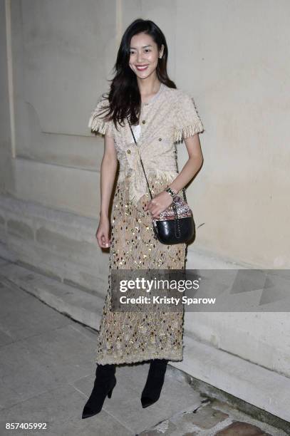 Liu Wen attends the Chanel "Code Coco" Watch Launch Party as part of the Paris Fashion Week Womenswear Spring/Summer 2018 on October 3, 2017 in...