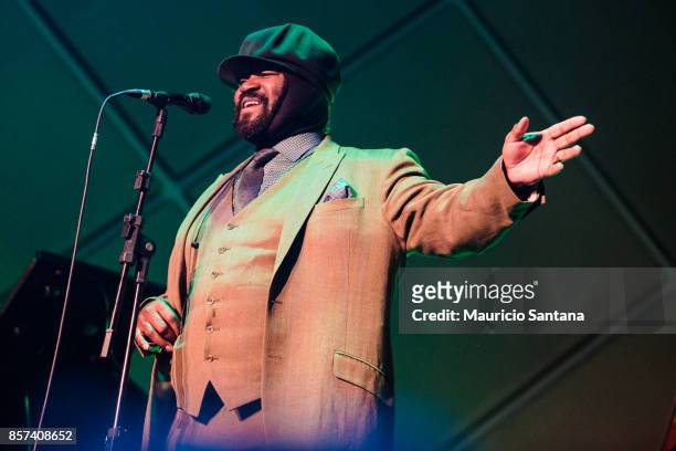 Gregory Porter performs live on stage at Cine Joia on October 3, 2017 in Sao Paulo, Brazil.