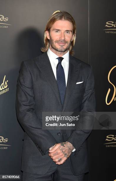 David Beckham attends the photocall for Las Vegas Sands at Palace Hotel on October 4, 2017 in Tokyo, Japan.