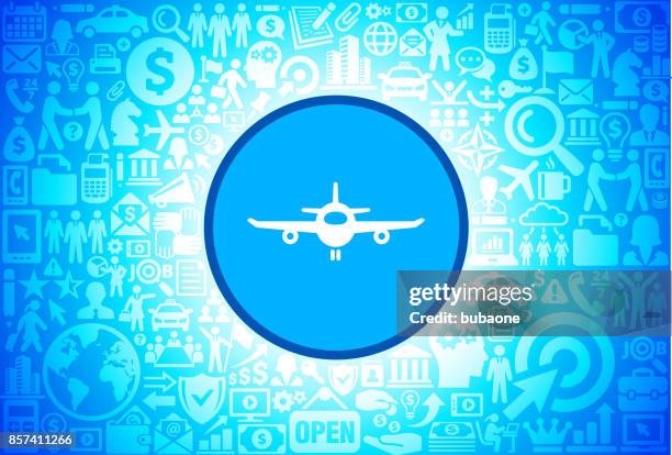 airplane  icon on business and finance vector background - management car smartphone stock illustrations