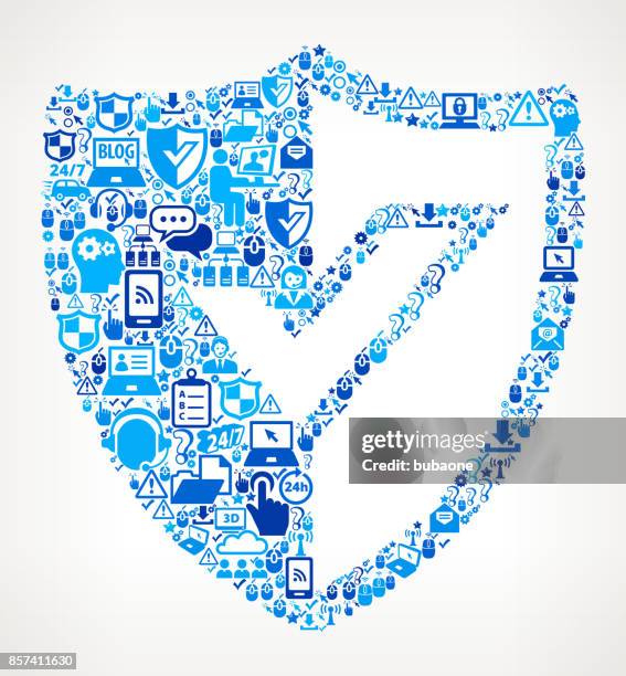 shiled tech support vector icon pattern - server technician stock illustrations