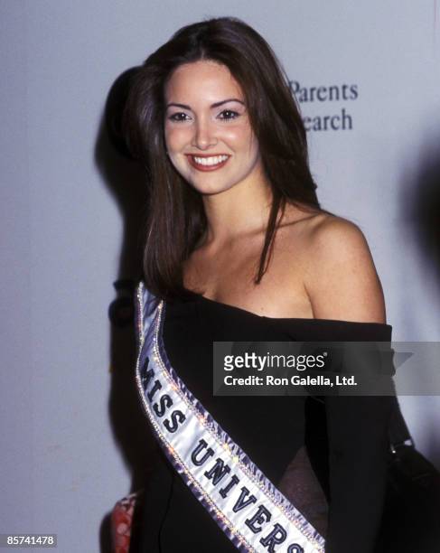 Miss Universe 2001 Denise Quinones attends amfAR's Fourth Annual "Seasons of Hope" Gala on February 4, 2002 at Cipriani in New York City.
