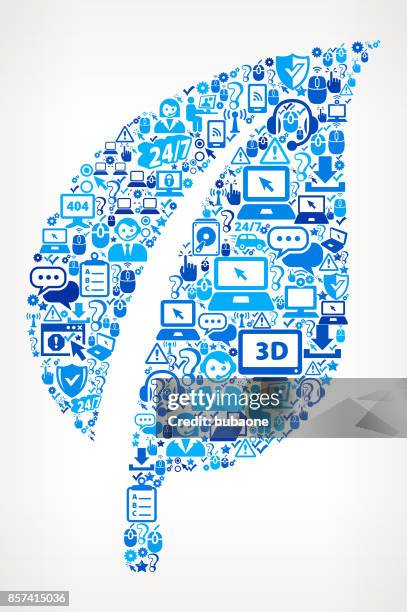 leaf tech support vector icon pattern - server technician stock illustrations
