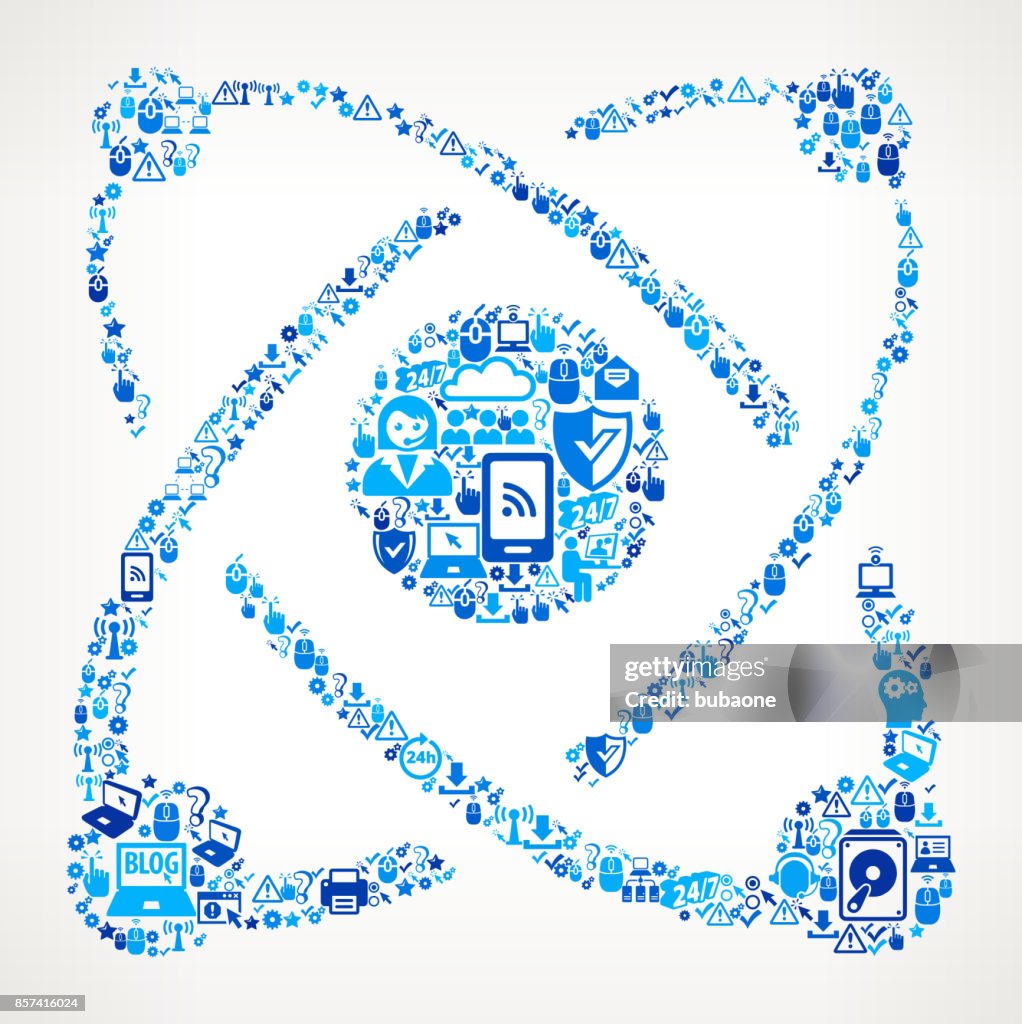 Atom Tech Support Vector Icon Pattern