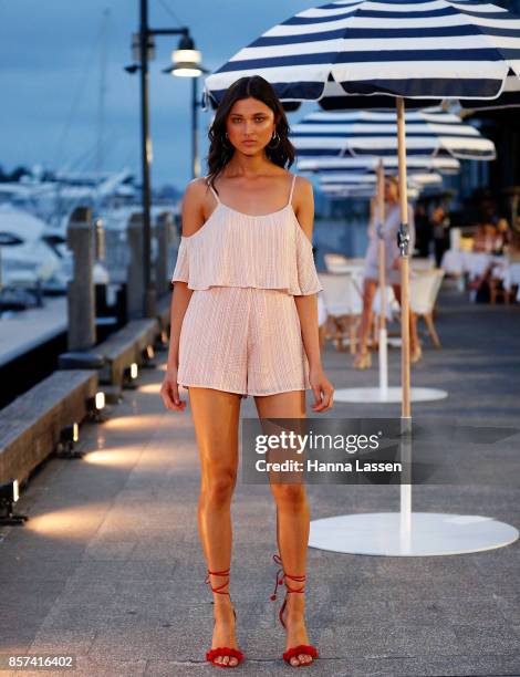 Model showcases designs during the KOOKAI Spring/Summer 17/18 Collection Launch on October 4, 2017 in Sydney, Australia.