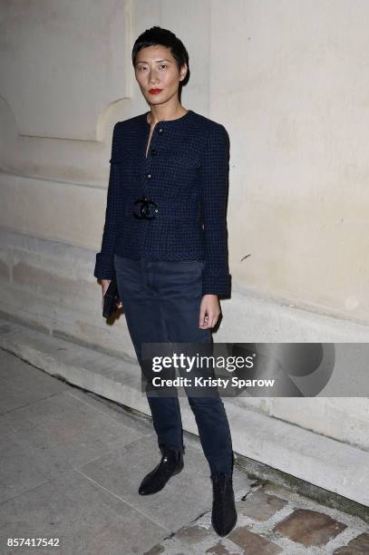 Guest attends the Chanel "Code Coco" Watch Launch Party as part of the Paris Fashion Week Womenswear Spring/Summer 2018 on October 3, 2017 in Paris,...