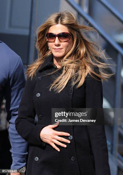 Jennifer Aniston seen on location for "The Baster" on March 31, 2009 in Williamsburg, Brooklyn.