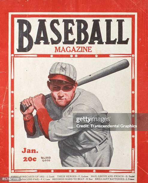 Baseball Magazine features an illustration of outfielder Mel Ott, January 1932.