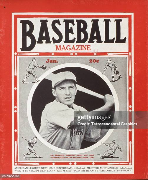 Baseball Magazine features a photograph of outfielder Joe 'Ducky' Medwick, January 1932.