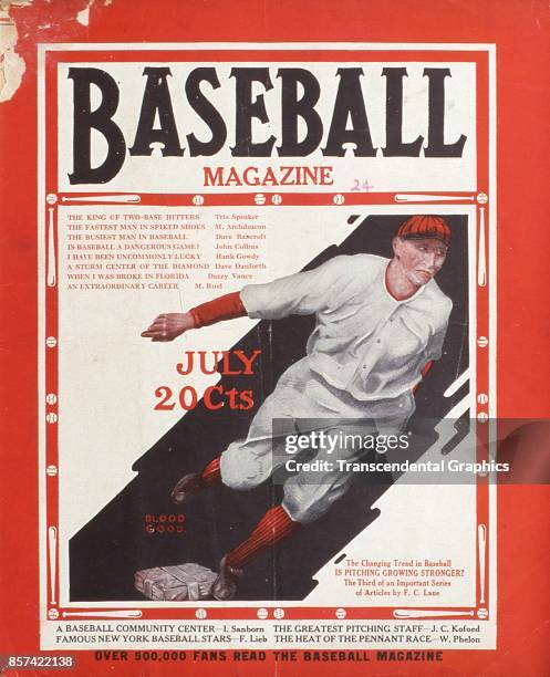 Baseball Magazine features an illustration of a runner in action, July 1924.