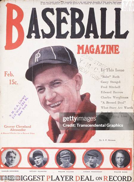 Baseball Magazine features a photograph of Grover Cleveland Alexander, February 1918.