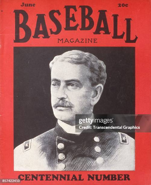 Baseball Magazine features an illustration of General Abner Doubleday, credited with inventing baseball, June 1939.