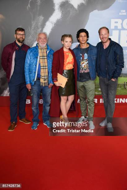 Dieter hallervorden, Anna Lena Klenke, Emilio Sakraya and Johann von Buelow attend the 'Rock my heart' Premiere at Cinemaxx on September 27, 2017 in...