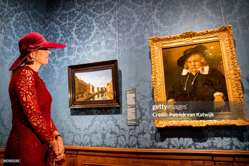 Queen Maxima Of The Netherlands Opens "10 Pieces On Tour" Exhibition AT Mauritshuis Museum in The Hague