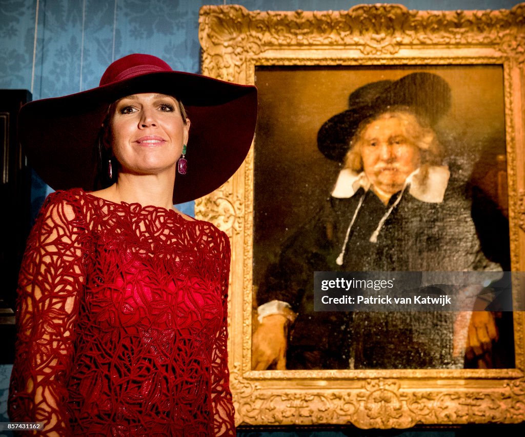 Queen Maxima Of The Netherlands Opens "10 Pieces On Tour" Exhibition AT Mauritshuis Museum in The Hague