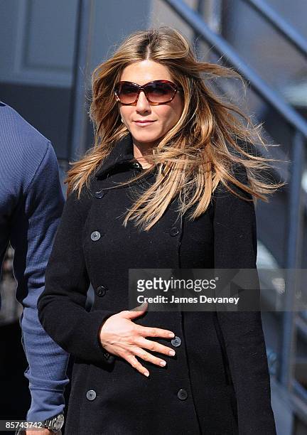 Jennifer Aniston seen on location for "The Baster" on March 31, 2009 in Williamsburg, Brooklyn.