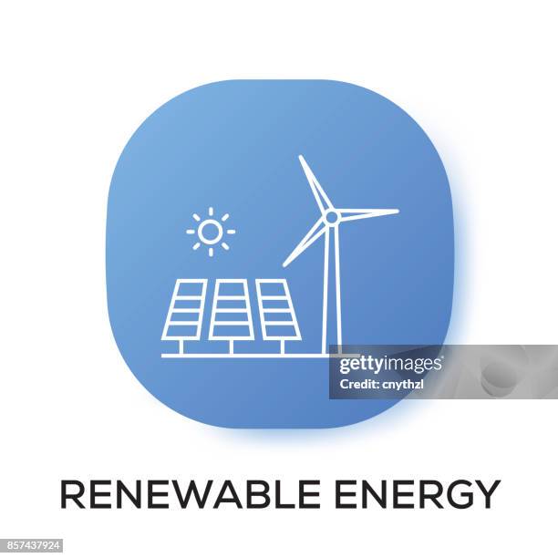 renewable energy app icon - set of globe web icons and vector logos stock illustrations