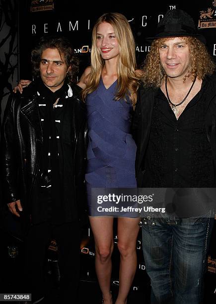 Actor / Musician Michael Imperioli, Supermodel Linda Vojtova, Keyboardist / Musician David Bryan of Bon Jovi attends the unveiling of the Reamir & Co...