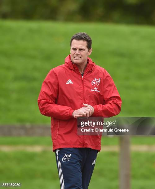 Limerick , Ireland - 4 October 2017; Munster director of rugby Rassie Erasmus during Munster Rugby Squad Training at the University of Limerick in...