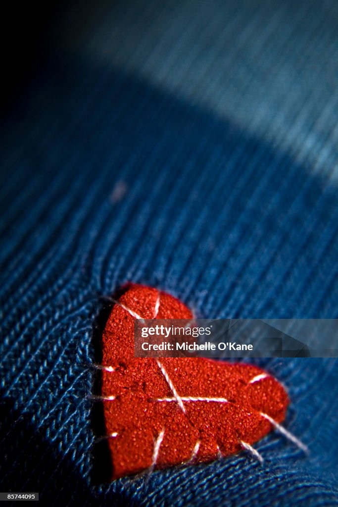 Stitched heart shape