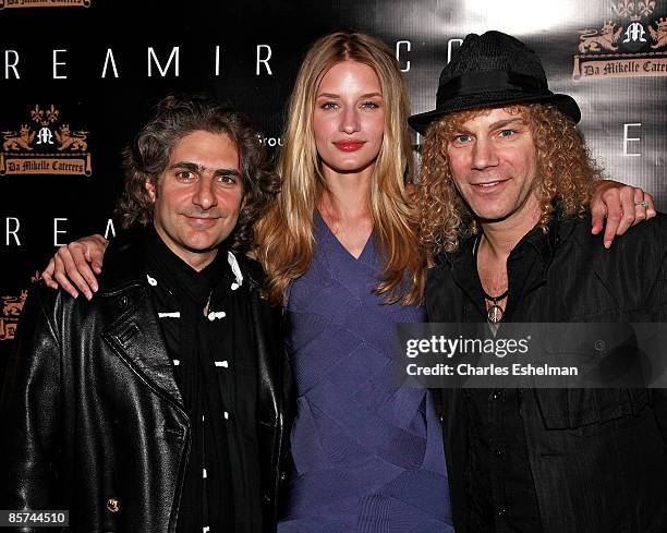 Actor/musician Michael Imperioli, supermodel Linda Vojtova and musician David Bryan attend the REAMIR & CO unveiling of their new "Signature" all...