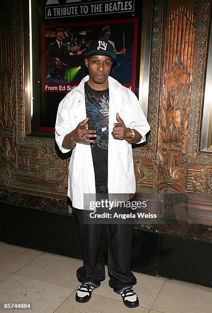 Wu-Tang Clan-affiliated rapper Prodigal Sunn arrives at the opening night for 'Rain: A Tribute to the Beatles' at the Pantages Theater on March 31,...