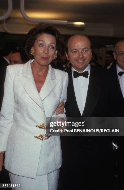 Le ministre de la Culture Jacques Toubon et son epouse Lise a la soiree d'ouverture du 46e Festival de Cannes le 13 mai 1993 a Cannes, France.