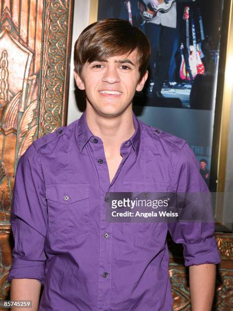 Actor Rob Pinkston arrives at the opening night for 'Rain: A Tribute to the Beatles' at the Pantages Theater on March 31, 2009 in Hollywood,...