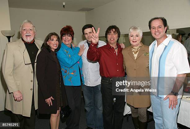 Marty Ingels, Kate Linder, Jo Anne Worley, Steve Landes, Ralph Castelli, Shirley Jones and Joey Curatolo attend the opening night for 'Rain: A...