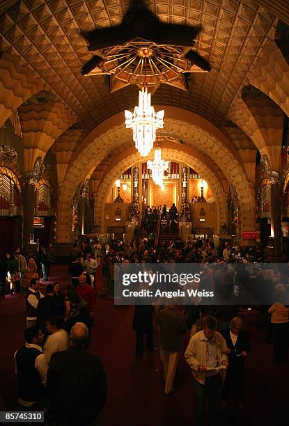 General view of atmosphere at the opening night of 'Rain: A Tribute to the Beatles' at the Pantages Theater on March 31, 2009 in Hollywood,...