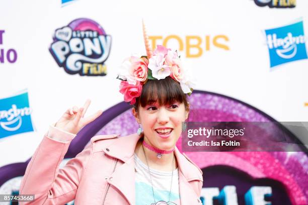 Youtube star Melissa Lee attends the 'My little Pony' Premiere at Zoo Palast on October 3, 2017 in Berlin, Germany.