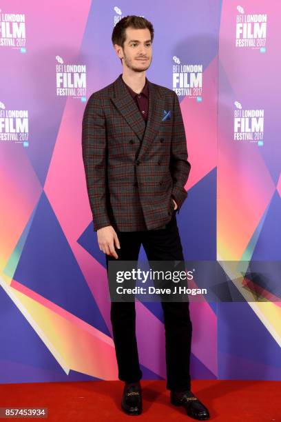 Andrew Garfield attends a photocall for "Breathe" during the 61st BFI London Film Festival on October 4, 2017 in London, England.