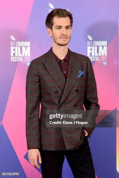 Andrew Garfield attends a photocall for "Breathe" during the 61st BFI London Film Festival on October 4, 2017 in London, England.