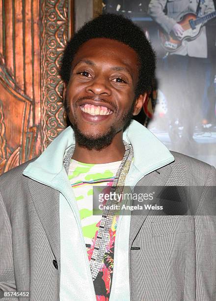 Actor Calvin Sykes arrives at the opening night for 'Rain: A Tribute to the Beatles' at the Pantages Theater on March 31, 2009 in Hollywood,...