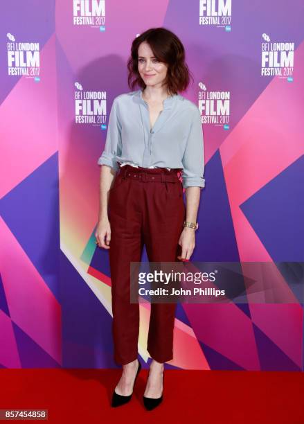 Actor Claire Foy attends a photocall for "Breathe" during the 61st BFI London Film Festival on October 4, 2017 in London, England.