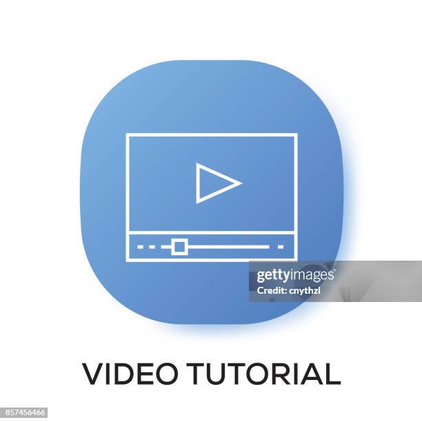 video tutorial app icon - setting up computer stock illustrations