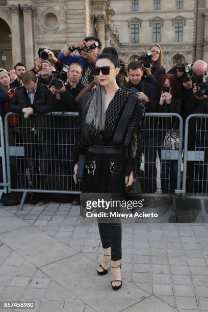 Actress Fan Bingbing attends the Louis Vuitton show as part of the Paris Fashion Week Womenswear Spring/Summer 2018 on October 3, 2017 in Paris,...