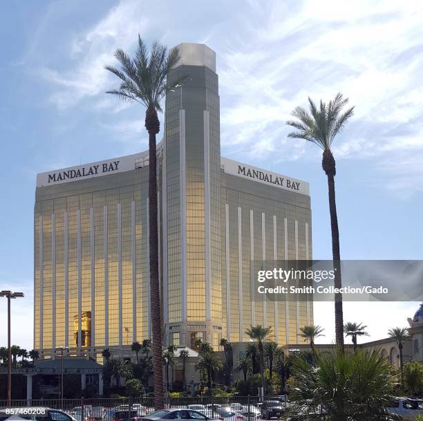 Exterior view of the Mandalay Bay Resort and Casino in Las Vegas, Nevada, 2016.