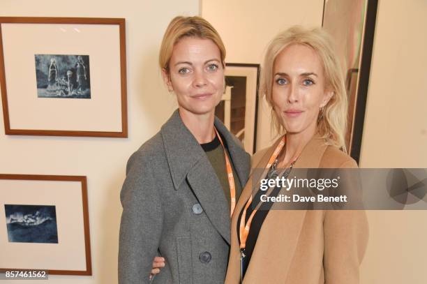 Jemma Wellesley, Marchioness of Douro, and Sarah Woodhead attend the Frieze Art Fair 2017 VIP Preview in Regent's Park on October 4, 2017 in London,...