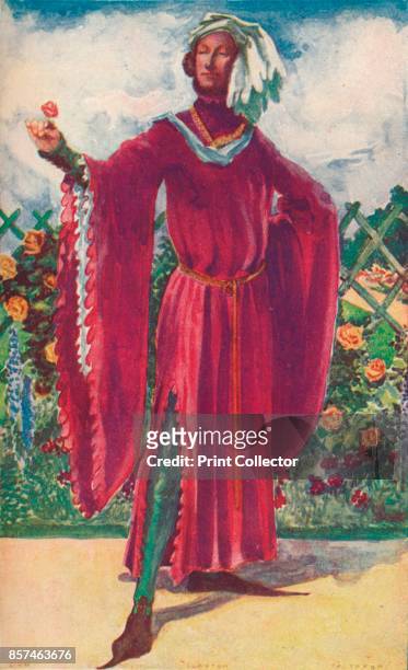 Man of the Time of Richard II', 1907. From English Costume, painted and described by Dion Clayton Calthrop. [Adam & Charles Black, London, 1907]....